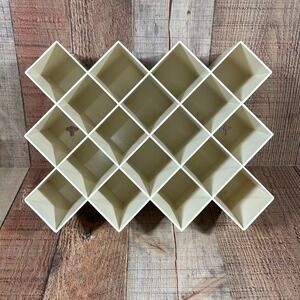 Vintage 70s 80s Copco Beige Honeycomb Wall Mount Spice Rack Kitchen Mid-Century